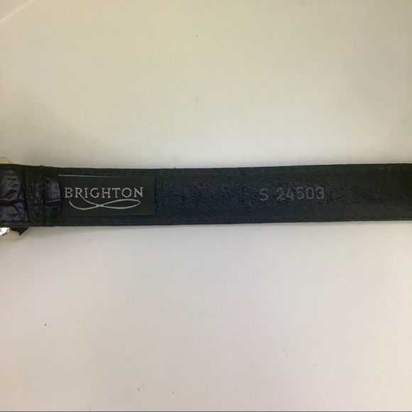 Brighten Crocodile Embossed Leather belt SZ Small - Picture 4 of 5